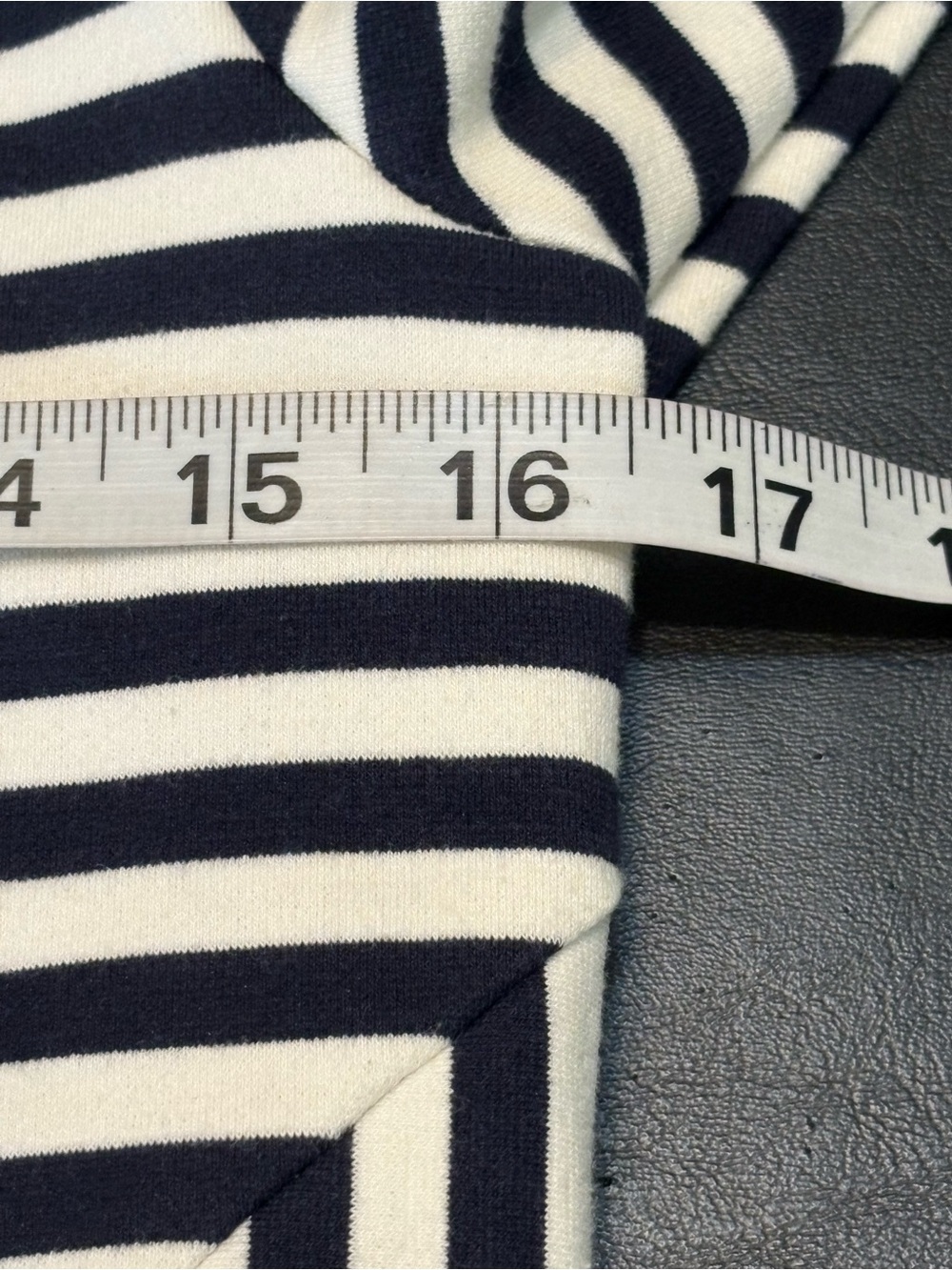 Tabitha Black and White Striped Midi Dress with Denim Patch Pockets - Picture 9 of 13
